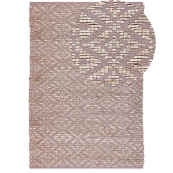 Dywan bawełniany 160 x 230 cm beżowy z różowym GERZE