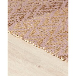 Dywan bawełniany 160 x 230 cm beżowy z różowym GERZE