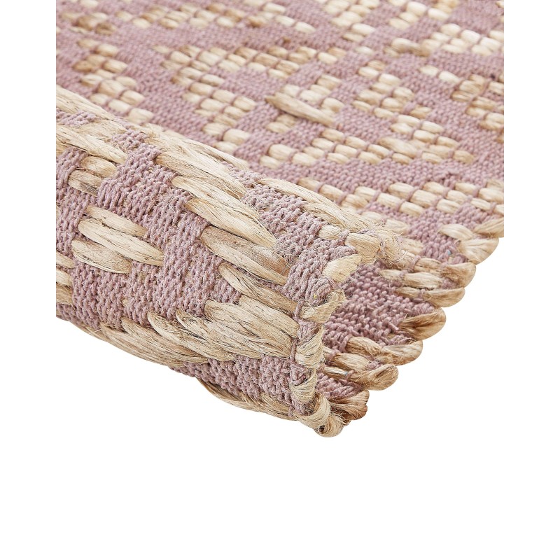 Dywan bawełniany 160 x 230 cm beżowy z różowym GERZE