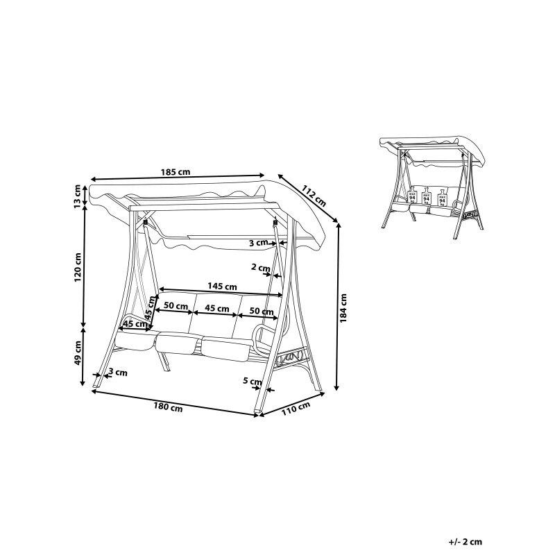 Huśtawka ogrodowa GARBO Metal Beżowy