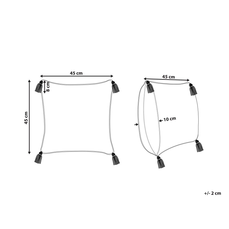 Poduszka dekoracyjna ARALIA Bawełna 45 x 45 cm Beżowy Wzór geometryczny