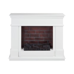 Kominek elektryczny z funkcją grzania NAMIB Z pilotem Biały