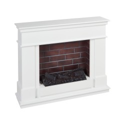 Kominek elektryczny z funkcją grzania NAMIB Z pilotem Biały