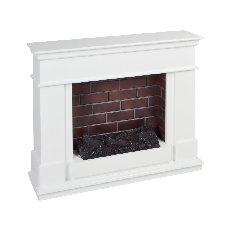 Kominek elektryczny z funkcją grzania NAMIB Z pilotem Biały