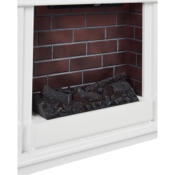 Kominek elektryczny z funkcją grzania NAMIB Z pilotem Biały