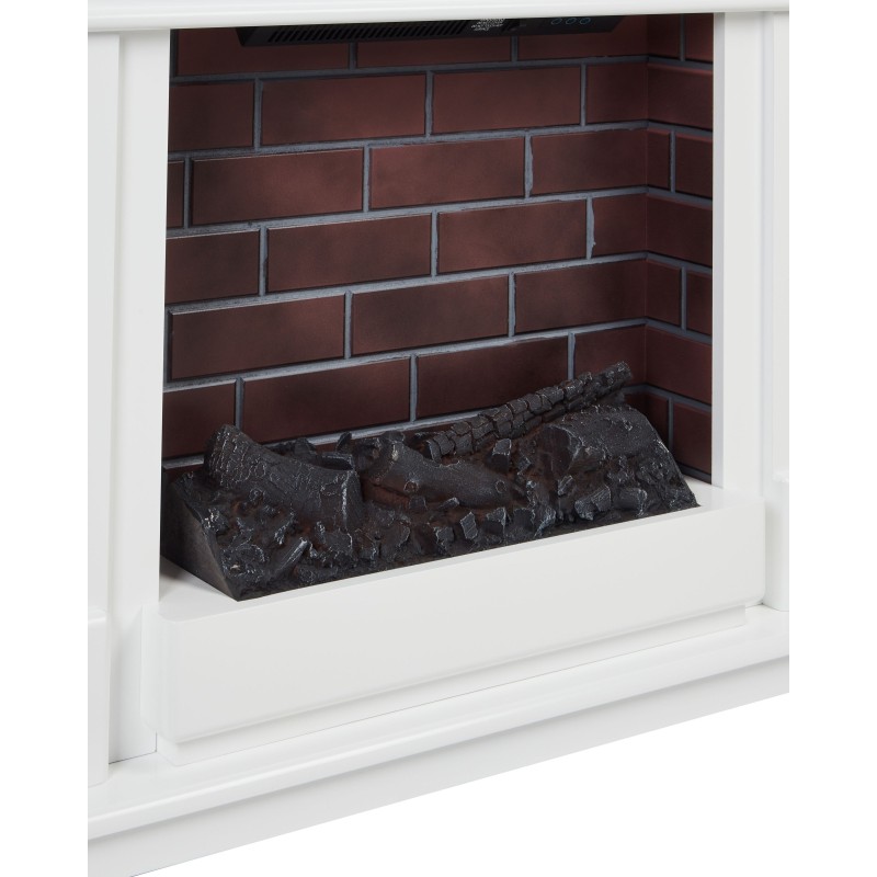 Kominek elektryczny z funkcją grzania NAMIB Z pilotem Biały