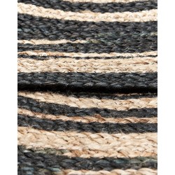 Dywan okrągły z juty ⌀ 140 cm beżowo-czarny ARTORA