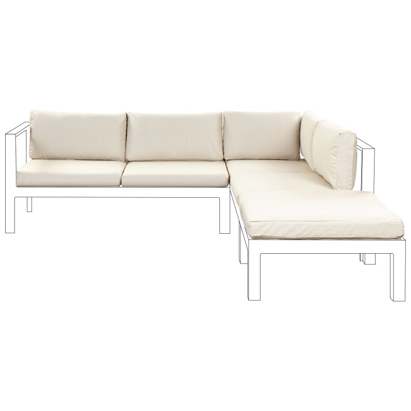 Komplet poszewek na poduchy ogrodowe MESSINA Złamana biel