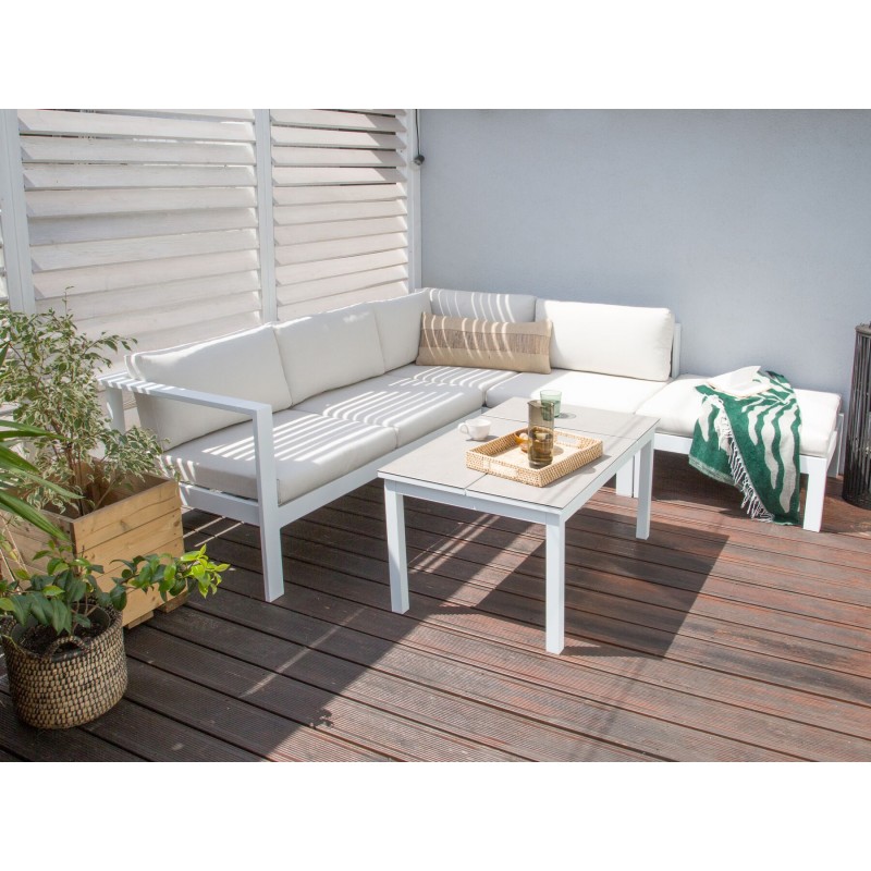 Komplet poszewek na poduchy ogrodowe MESSINA Złamana biel