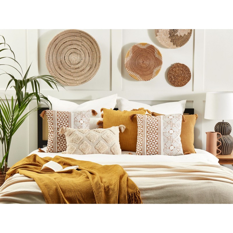 Poduszka dekoracyjna MALUS Bawełna 45 x 45 cm Jasnobrązowy Wzór orientalny