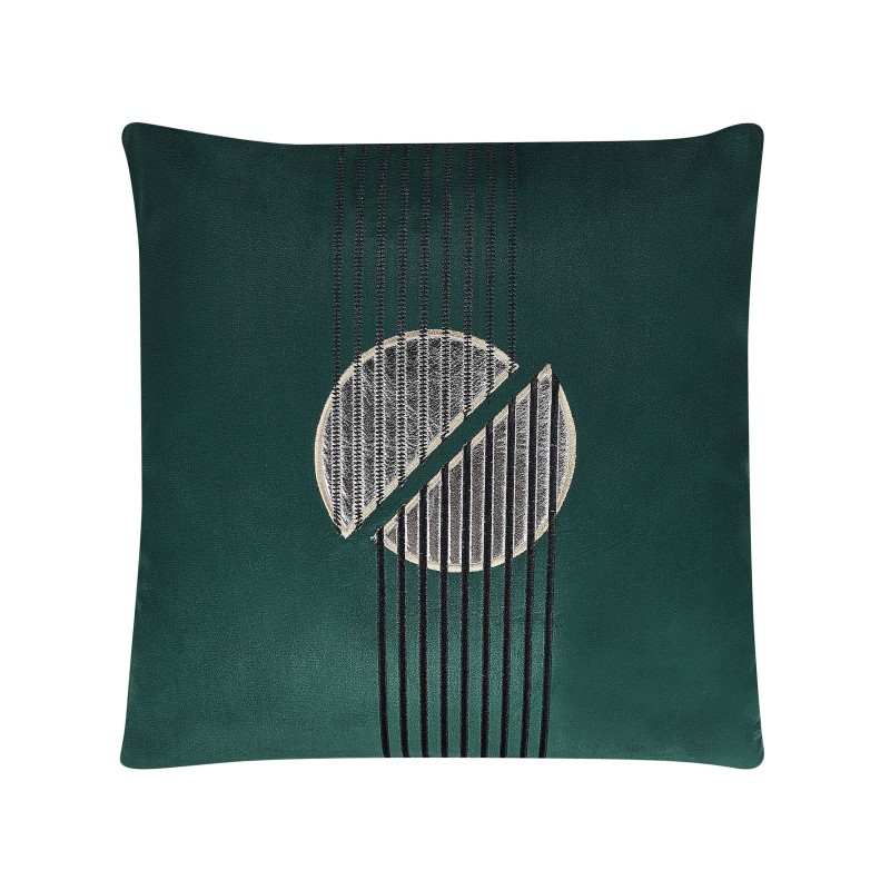 Zestaw 2 poduszek dekoracyjnych CEROPEGIA Welur 45 x 45 cm Szmaragdowy Wzór geometryczny
