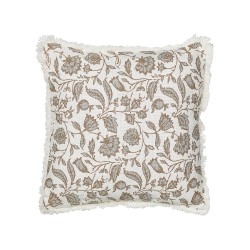 Zestaw 2 poduszek dekoracyjnych LIVISTONA Bawełna 45 x 45 cm Biały Wzór kwiatowy