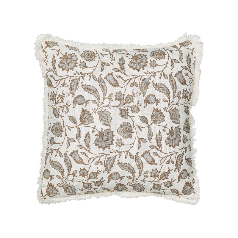 Zestaw 2 poduszek dekoracyjnych LIVISTONA Bawełna 45 x 45 cm Biały Wzór kwiatowy