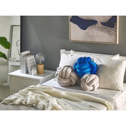 Poduszka dekoracyjna MALNI Welur 30 x 30 cm Jasnoszary Jednolity