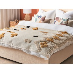 Koc ADONI Bawełna 130 x 180 cm Beżowy