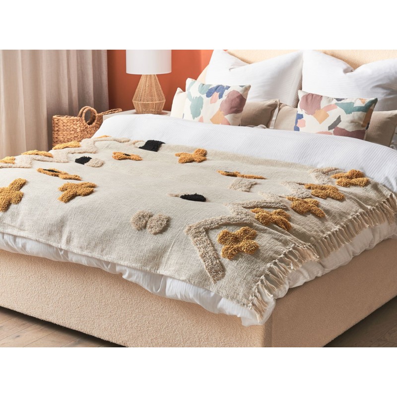 Koc ADONI Bawełna 130 x 180 cm Beżowy