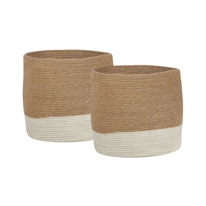 Zestaw 2 koszy BULANIK Juta Biały