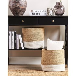 Zestaw 2 koszy BULANIK Juta Biały