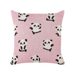 2 poduszki dla dzieci bawełniane w pandy 45 x 45 cm różowe TALOKAN