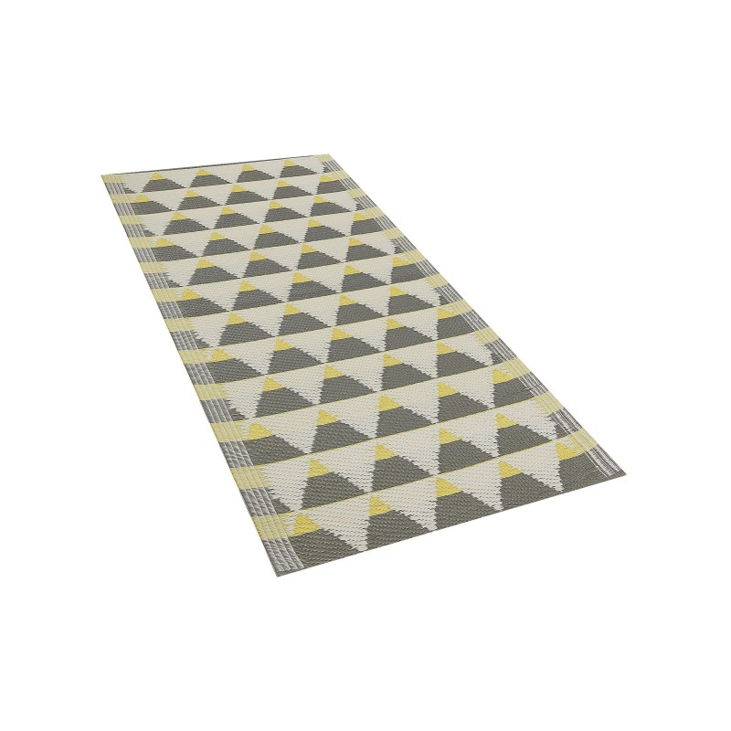 Dywan zewnętrzny 60 x 105 cm szaro-żółty HISAR