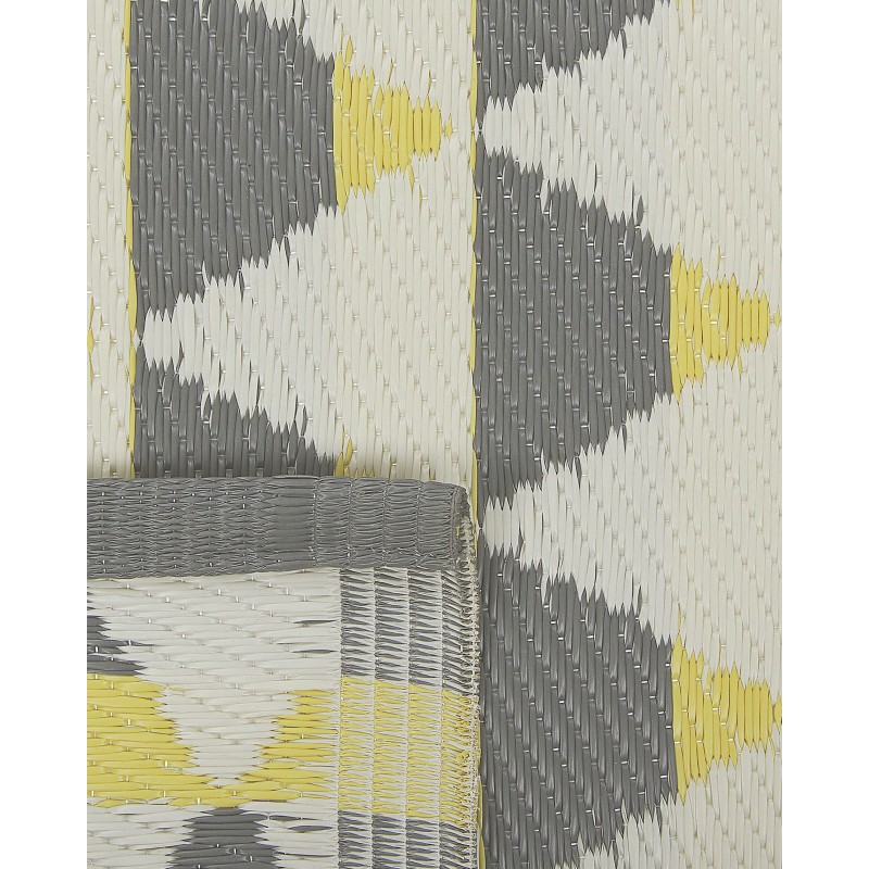 Dywan zewnętrzny 60 x 105 cm szaro-żółty HISAR