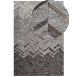 Dywan skórzany 140 x 200 cm szary ARKUM