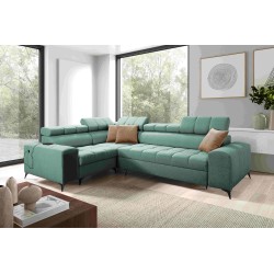 Venna II - Luxury Corner Sofa with Sleeping Function, USB Port and Bar | [Your Company]