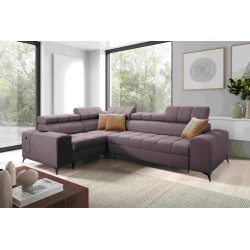 Venna II - Luxury Corner Sofa with Sleeping Function, USB Port and Bar | [Your Company]