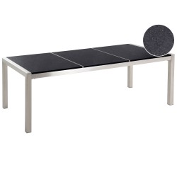 Stół ogrodowy GROSSETO 220 cm 100 cm Polerowany Granit Czarny