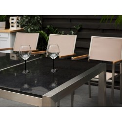 Stół ogrodowy GROSSETO 220 cm 100 cm Polerowany Granit Czarny