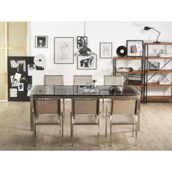 Stół ogrodowy GROSSETO 220 cm 100 cm Polerowany Granit Czarny