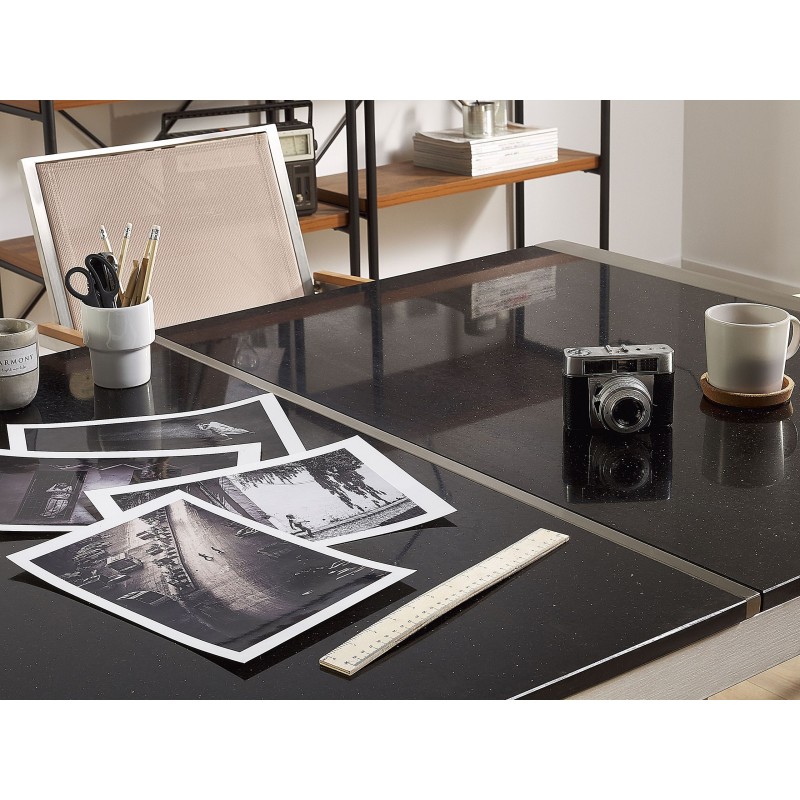 Stół ogrodowy GROSSETO 220 cm 100 cm Polerowany Granit Czarny