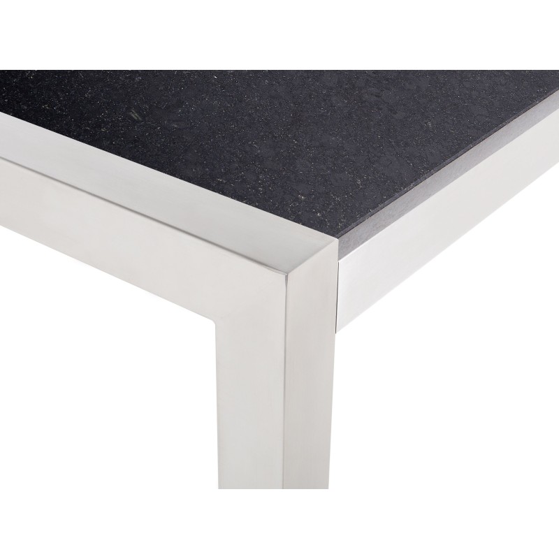 Stół ogrodowy GROSSETO 220 cm 100 cm Polerowany Granit Czarny