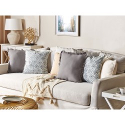 Zestaw 2 poduszek dekoracyjnych CORDATA Bawełna 45 x 45 cm Niebieski Wzór orientalny