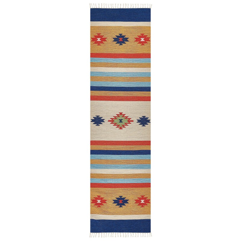 Dywan bawełniany kilim 80 x 300 cm wielokolorowy TARONIK