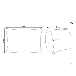 Zestaw 2 poduszek dekoracyjnych MOTARI Welur 30 x 50 cm Szary Wzór geometryczny