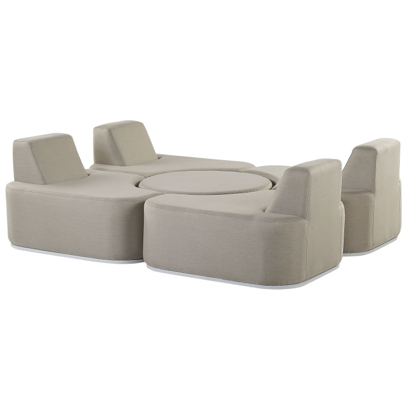 Zestaw ogrodowy ze stolikiem dla 4 osób FABRO Modułowy Jasnoszary