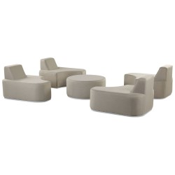 Zestaw ogrodowy ze stolikiem dla 4 osób FABRO Modułowy Jasnoszary