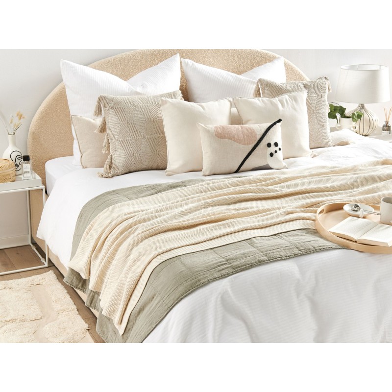 Koc ASAKA Bawełna 130 x 180 cm Beżowy