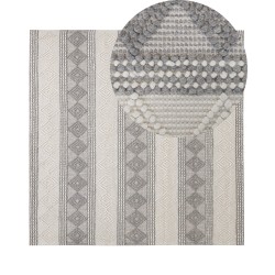 Dywan wełniany 200 x 200 cm beżowo-szary BOZOVA