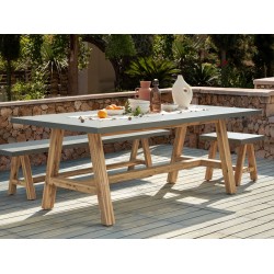 Stół ogrodowy TONNARE 100 cm 200 cm Beton Szary