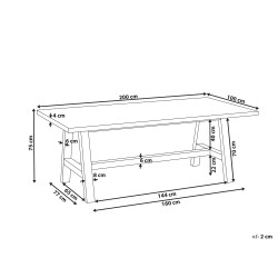 Stół ogrodowy TONNARE 100 cm 200 cm Beton Szary