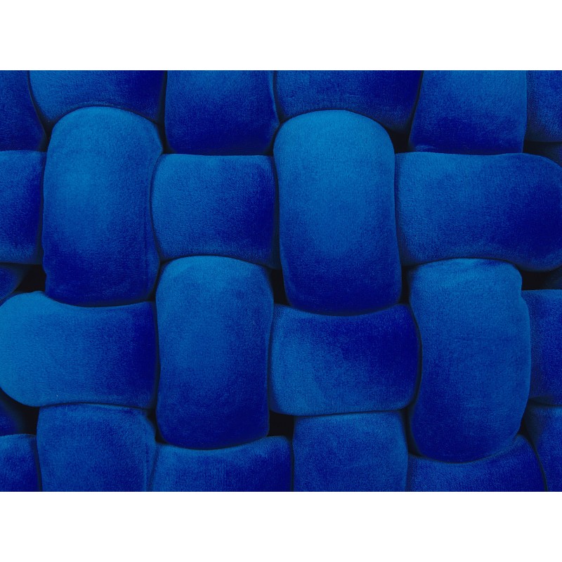 Welurowa poduszka dekoracyjna supeł 30 x 30 cm niebieska SIRALI