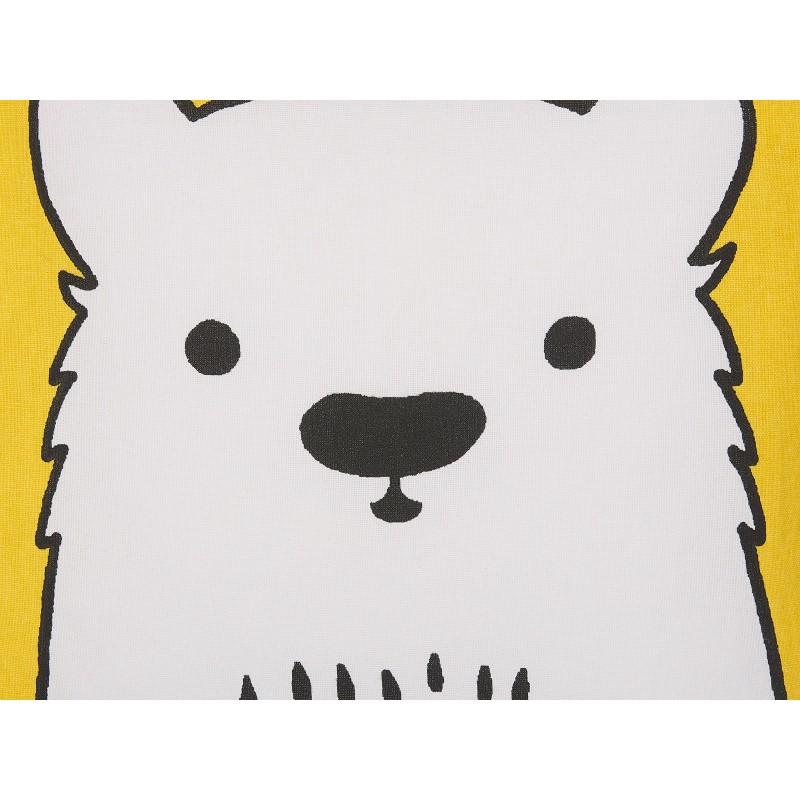 Bawełniana poduszka dla dzieci miś 45 x 45 cm żółta WARANASI