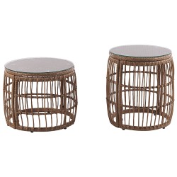 Zestaw ogrodowy ze stolikiem dla 4 osób RAVELLO Technorattan Naturalny