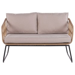 Zestaw ogrodowy ze stolikiem dla 4 osób RAVELLO Technorattan Naturalny