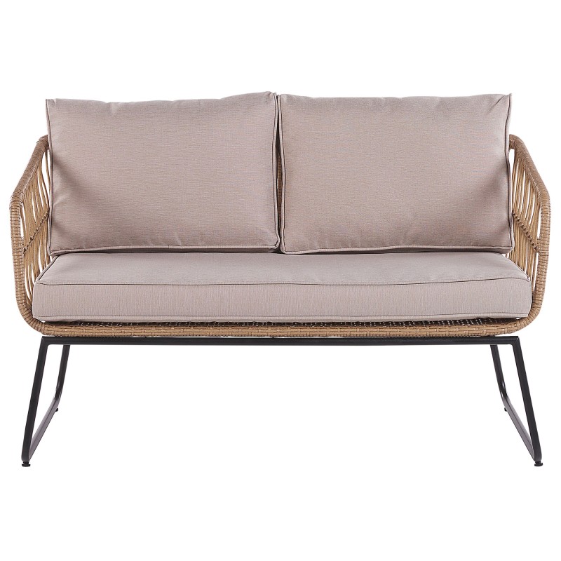 Zestaw ogrodowy ze stolikiem dla 4 osób RAVELLO Technorattan Naturalny