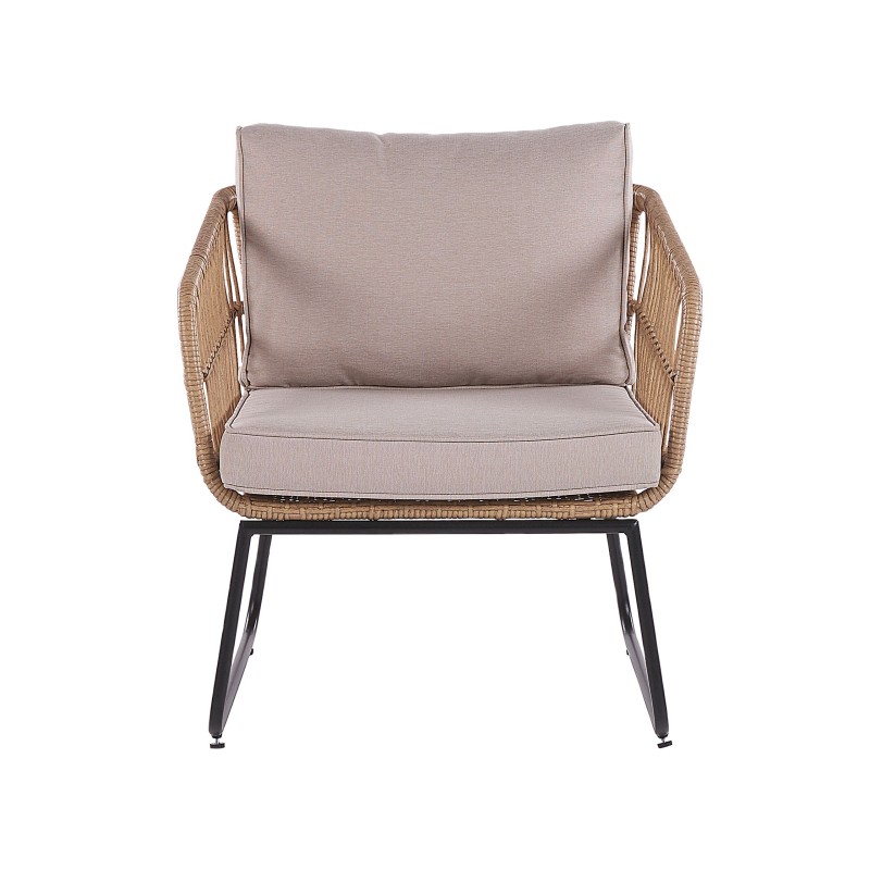 Zestaw ogrodowy ze stolikiem dla 4 osób RAVELLO Technorattan Naturalny