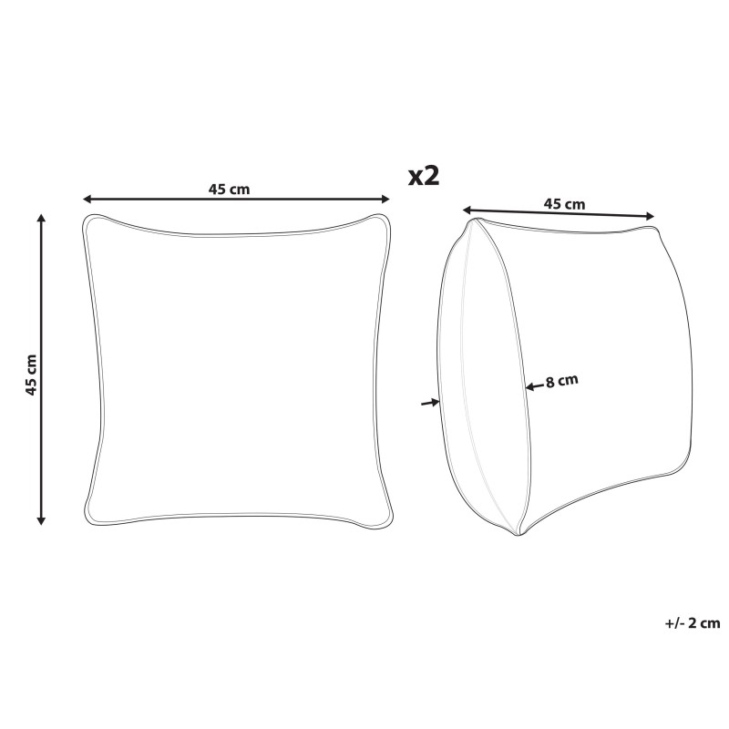 Zestaw 2 poduszek dekoracyjnych EUCHARIS Welur 45 x 45 cm Biały Wzór świąteczny