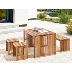 Stół ogrodowy BELLANO 70 cm 120 cm Drewno akacjowe Brązowy